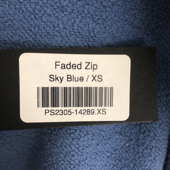 Peso Faded Zip Oversized Hoodie, Sky Blue - Picture 9 of 10